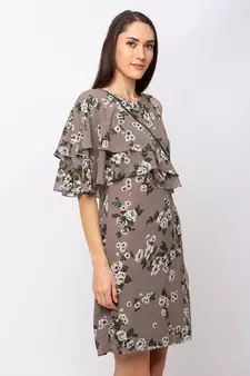 Sheczzar Grey Color Regular fit Midi Dress