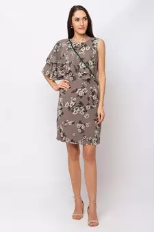 Sheczzar Grey Color Regular fit Midi Dress