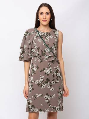 Sheczzar Grey Color Regular fit Midi Dress 4