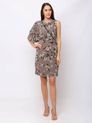 Sheczzar Grey Color Regular fit Midi Dress 5
