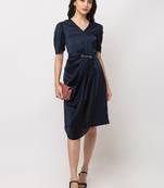 Sheczzar BLUE Color Regular fit Midi Dress