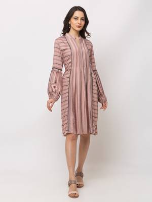 Sheczzar Pink Color Regular fit Midi Dress 4