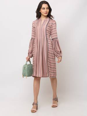 Sheczzar Pink Color Regular fit Midi Dress 1