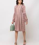 Sheczzar Pink Color Regular fit Midi Dress