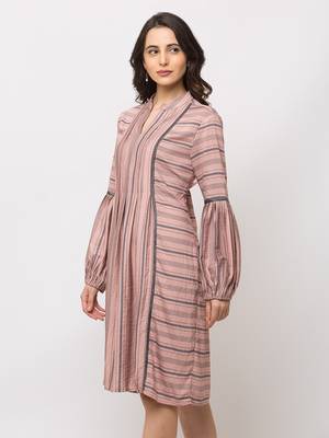 Sheczzar Pink Color Regular fit Midi Dress 2