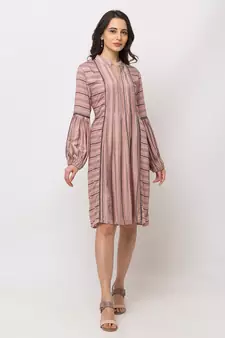 Sheczzar Pink Color Regular fit Midi Dress