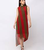 Sheczzar Orange Color Regular fit Midi Dress