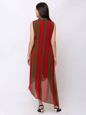 Sheczzar Orange Color Regular fit Midi Dress 3