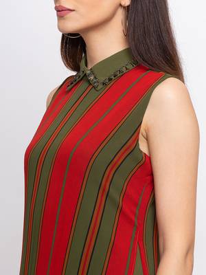 Sheczzar Orange Color Regular fit Midi Dress 5