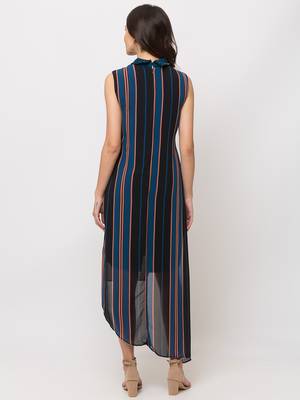 Sheczzar Navy Blue Color Regular fit Midi Dress 3