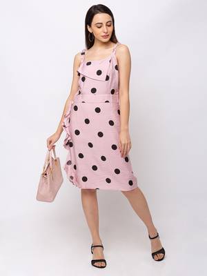 Sheczzar Pink Color Regular fit Midi Dress 1