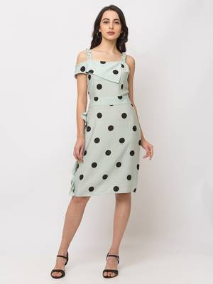 Sheczzar Green Color Regular fit Midi Dress 1