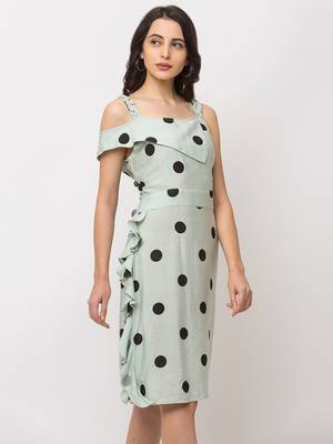 Sheczzar Green Color Regular fit Midi Dress 2