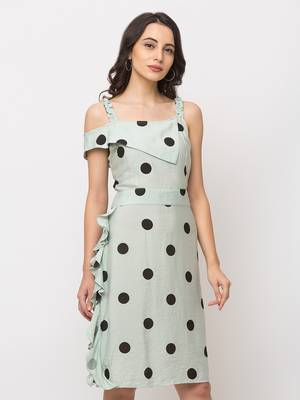 Sheczzar Green Color Regular fit Midi Dress 5