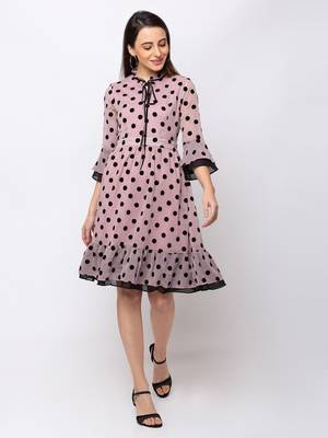 Sheczzar Pink Color Regular fit Midi Dress 1