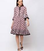 Sheczzar Pink Color Regular fit Midi Dress