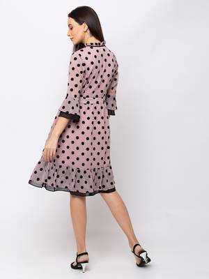 Sheczzar Pink Color Regular fit Midi Dress 3
