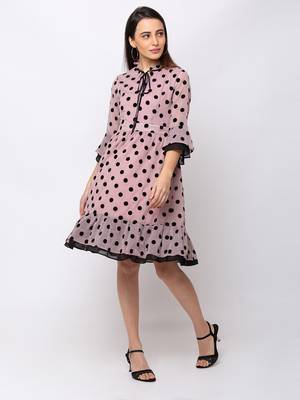 Sheczzar Pink Color Regular fit Midi Dress 4