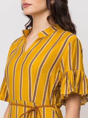 Sheczzar Yellow Color Regular fit Midi Dress 5