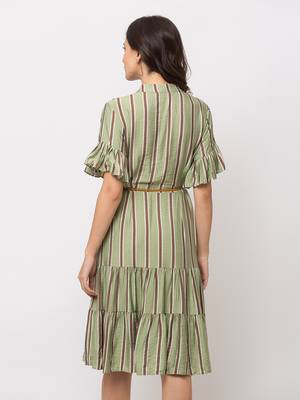 Sheczzar Green Color Regular fit Midi Dress 3