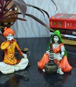 Combo of Rajasthani Hookah Man and Lady Statue