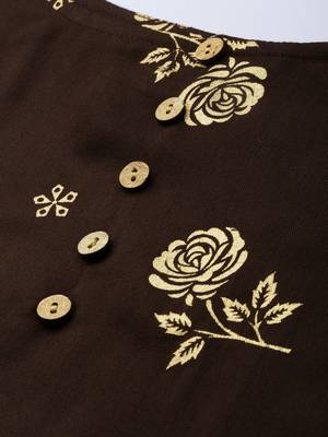 Brown printed viscose ethnic-kurtis 4