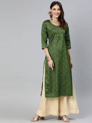 Green printed cotton cotton-kurtis 1