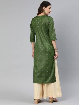 Green printed cotton cotton-kurtis 3