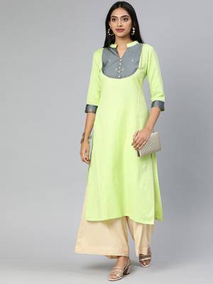 Green printed cotton cotton-kurtis 1