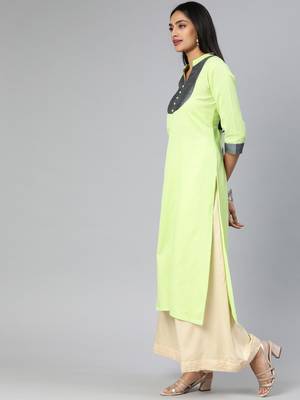 Green printed cotton cotton-kurtis 2