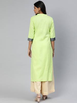 Green printed cotton cotton-kurtis 3
