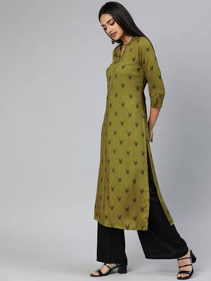 Green printed viscose ethnic-kurtis 2