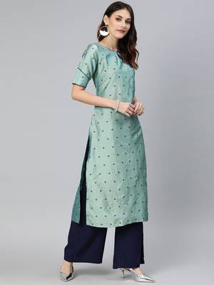 Multicolor printed art silk silk-kurtis 2