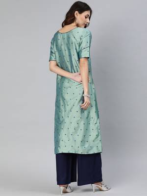 Multicolor printed art silk silk-kurtis 3