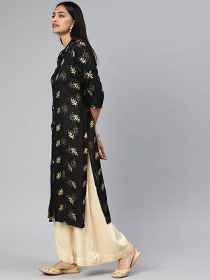 Black printed viscose ethnic-kurtis 2