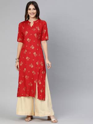 Teal printed viscose ethnic-kurtis 1