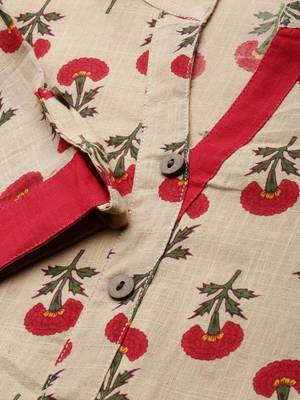 Beige printed cotton tunics 4