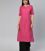 Pink printed cotton cotton-kurtis