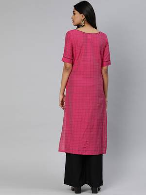 Pink printed cotton cotton-kurtis 3