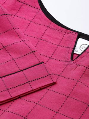 Pink printed cotton cotton-kurtis 4