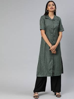 Grey printed cotton cotton-kurtis 1