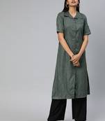 Grey printed cotton cotton-kurtis