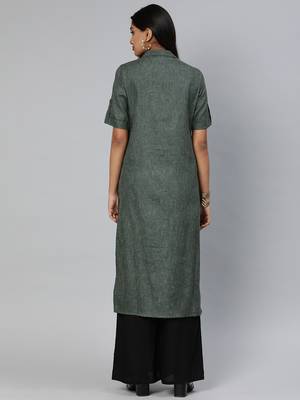 Grey printed cotton cotton-kurtis 3