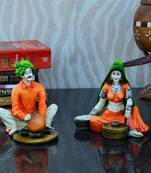 Combo of Rajasthani Craftman and Lady Statue