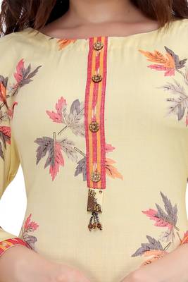 Pureint Women's Rayon Printed Kurta set with pant 4