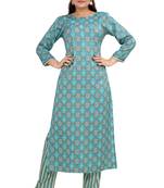 Pureint Women's Rayon Printed Kurta set with pant