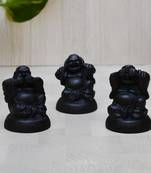 Polyresin Set of 3 Laughing Buddha - Grey