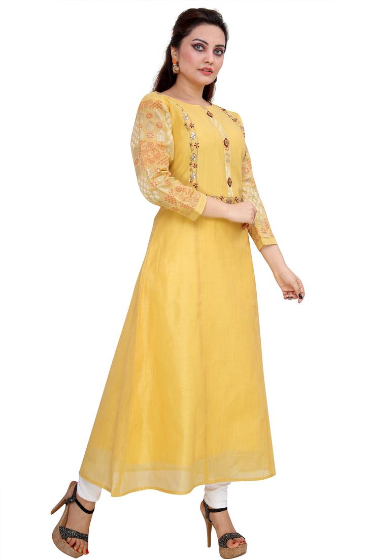 Pureint Women's Rayon Printed Kurta set with pant