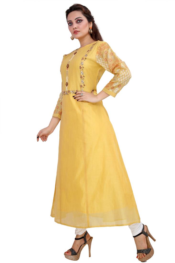 Pureint Women's Rayon Printed Kurta set with pant