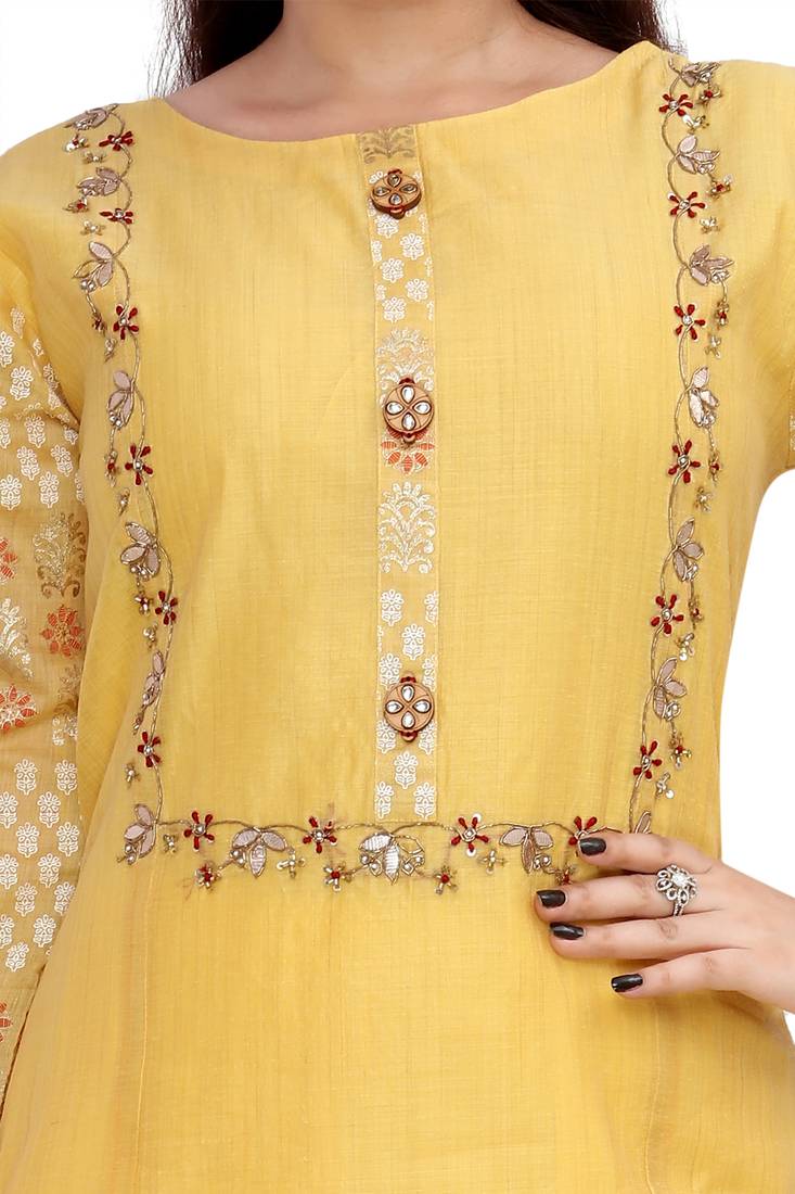 Pureint Women's Rayon Printed Kurta set with pant